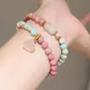 Nuevo Pulsera de Doble Círculo de Piedra Shoushan para Mujer, Nuevo Pulsera de Estilo Chino, Pulsera Apilable de Perlas de Nicho de Lujo Ligero, Joyería de Mano Exquisita