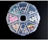 Caixa de armazenamento pp redonda de plástico com 8 divisórias, caixa de joias para nail art com oito divisórias, caixa para miçangas, caixa redonda, embalagem para acessórios, caixa finalizadora