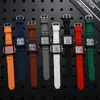Reloj para Hombre Iridiscente Cuadrado Hueco de Moda Láser Fuente de Fábrica Comercio Exterior Casual de Gama Alta Reloj de Cuarzo de Silicona
