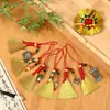 Nuevos artículos festivos: escoba dorada, palo de escoba dorado, amuleto auspicioso, calabaza de cobre puro, moneda de cobre, colgante de coche pequeño