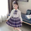 Roupas Meninas Conjunto de Uniforme JK Vestido Infantil Primavera Outono Estilo Academia Menina Moda Vestido de Princesa