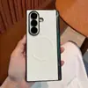 Funda magnética para teléfono móvil adecuada para Samsung Zfold7 Fold6 Eje central bilateral Anti-caída Cubierta protectora de cuero de lichi de negocios