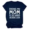 Criando Minha Mãe Amazon Ebay Site Independente Comércio Exterior Transfronteiriço Confortável Simples Camiseta Feminina Gola Redonda Manga Curta