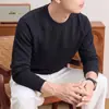 Sudadera de algodón antibacteriano tipo panal de 10 A con cuello redondo para hombre, nueva colección otoño 2026, con una camiseta de manga larga con estampado de retazos perfumada con aceite de camelia para hombre
