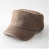 Gorra de béisbol de color sólido, estilo vintage desgastado, visera curva, copa plana, unisex, simple y versátil, casual, estilo británico para otoño e invierno