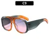 Moda Europea y Americana Nuevas Gafas de Sol de Personalidad con Montura Grande, Gafas de Sol Aviador Versátiles de Bloques de Color Estilo Callejero, Gafas de Sol Pilot