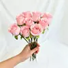 Flor de botão de rosa artificial, haste de flor de seda única, decoração de casa, decoração de casamento, rosa artificial