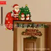 Cascanueces de Santa Claus Transfronterizo Decoración de Esquina de Puerta de Madera para Fiesta Navideña en Casa Decoración de Interior y Exterior Regalo