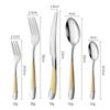Estrela diamante faca de aço inoxidável, garfo e colher criativo luz hotel de luxo Western tableware high-end banhado a ouro faca de bife e terno de garfo Amazon