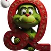 Decorações de Natal Transfronteiriças Novas de 26 Letras Monstro Verde Decorações de Árvore de Natal Grinch Enfeites de Presente de Feriado
