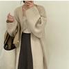 Vintage estilo japonês e coreano preguiçoso solto comprimento médio 2024 outono e inverno novo grosso malha cardigan suéter casaco feminino cross-border