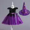 Disfraz de Bruja de Halloween, Atuendo de Presentación para Niñas, Vestido Cosplay de Bruja, Vestido de Princesa para Niños Pequeños