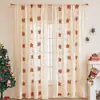 Tela para decoración navideña transfronteriza, nuevas cortinas bordadas de encaje, cortinas navideñas prefabricadas listas para fiestas festivas