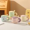 Caneca Coelho Branco Modelada com Tampa e Colher Xícara de Cerâmica Xícara de Café Xícara de Escritório Caixa de Presente Presente de Atividade Presente de Acompanhamento
