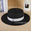Sombrero Nuevo Sombrero de Copa Plano Paja Prohibido Protector Solar Transpirable Viaje Francés Socialité Sombrero de Copa Sombrero de Moda Casual