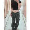 Calças Cargo Camufladas para Mulheres, Ajuste Solto Moderno High Street, Jeans de Perna Larga de Cintura Alta Novo para a Primavera de 2025, Moda Emagrecedora Comprimento Chão