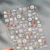 Pegatinas para Uñas Trituradas de Vidrio de Hierro, Modelo Popular para Niños, Pegatinas para Uñas con Graffiti Plateado Mate M-1178