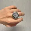Anel Relógio Love Full Diamond Retrô Ins Fofo Legal Masculino e Feminino Hottie do Milênio Y2K Disco Harajuku Vai Andar