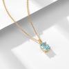 Collar de Plata de Ley con Topacio Azul Cielo para Mujer Diseño Sencillo Versátil de Nicho Japonés y Coreano Lujo Accesible Cadena para Clavícula de Piedra Natural