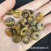Cross-border Hot Sale 14mm Natural Stone Ping An Buckle Huaishi Side Hole Ping Brincos Jóias DIY Acessórios Feitos à Mão