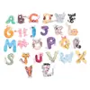 Adesivos de Tecido com Letras de Desenho Animado Roupas Infantis Sapatos e Chapéus Adesivos Bordados de Animais 26 Meias Inglesas Adesivos Decorativos Bordados