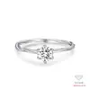 Anillo de plata pura S925 con nuevo diseño de torsión, seis garras, diamante individual de moissanita para mujer, sensación de lujo ligero y alta gama, anillo para dedo índice