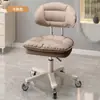 Silla de Maquillaje, Silla Especial para Salón de Belleza con Respaldo, Taburete Giratorio Profesional para Manicura y Peluquería, Silla Ajustable con Ruedas, Silla Grande para Trabajar