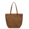 Nova Bolsa Tecida Transfronteiriça Bolsa de Praia para Férias à Beira-Mar Feminina de Grande Capacidade Estilo Coreano Estilo Estrangeiro Versátil Portátil Bolsa de Ombro