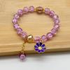 Pulseira de flor fofa estilo coreano não desbota feminina de verão com contas de cristal e esmalte colorido joia de barraca de feira noturna de ponto turístico