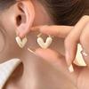 Pendientes Geométricos de Amor con Goteo de Aceite de Aguja de Plata Corea del Sur Pendientes Sencillos de Flores Pendientes de Moda Elegantes Pendientes de Alta Gama para Mujeres