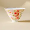LiquidaçãoCaneca Mestra de Cerâmica com Design de Folha e Flor de Cerejeira Pintada à Mão pelo Fabricante Xícara de Chá para Degustação Conjunto de Chá Kung Fu Xícara Cônica