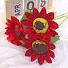 Atrezzo de Fotografía de Girasol Artificial, Estilo Rústico para el Hogar, Flor Artificial Realista de un Solo Tallo al por Mayor, Girasol para Sala de Estar