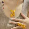 Tienda de Oro Mismo Estilo Arena Oro Danza del Fénix Nueve Días Collar Colgante para Mujer Pavo Real Boda Imitación Tres Oro Lujo Ligero Regalo para Novia