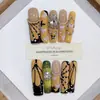 Daiyueda Unhas Usáveis Puras Feitas à Mão Outono e Inverno Novo B322 Totalmente Pintado à Mão Esculpido Elegante Estilo Exportação Patch de Arte de Unha