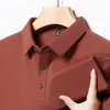Transmisión en Vivo Popular 2025 Verano Nuevo Polo Piqué de Doble Cara para Hombre Casual de Negocios Hombres Jóvenes y de Mediana Edad Manga Corta