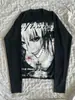 Blusa Casual Harajuku Gótico com Estampa de Desenho Animado, Manga Longa, Nova para Outono, Corte Solto Unissex, Venda por Atacado