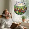 Campo de Tulipas Vidro Vitral Pingente Ornamento de Vidro para Casa Decoração de Janela Jardim Pegador de Sol