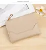 Nueva Cartera Corta para Mujer - Estilo Coreano, Patchwork de Rayas Simples, Botón a Presión, Portatarjetas de Piel Suave, Billetera con Cremallera para Monedas
