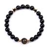 Pulseira Transfronteiriça Nova de Areia Azul 10mm Doze Constelações para Homens e Mulheres Nova Pedra Preta Brilhante Lua Estrela Contas Mão