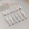 Manicura Transfronteriza Hielo Transparente Polvo Aurora Celebridad de Internet Hailey Polvo Moonlight Blanco Perla Super Brillante Polvo Espejo Mágico Decoración de Uñas