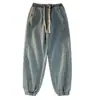 Pants Jeans Harem Retro Masculino Sudeste Asiático Transfronteiriço Cintura Elástica Casual Solto Longo Primavera e Verão High Street
