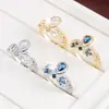 Anillo de Corona de Zirconia de Lujo para Dama con Diseño de Gota de Agua, Estilo Minimalista Elegante y con Estilo, Anillo de Cobre Puro para Dedo Índice, Venta al por Mayor de Joyería