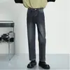 Jeans Masculino Moda Tendência Estilo Japonês Coreano Longo Casual Reto Pequeno High-End Lavado Retrô