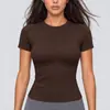 Camiseta de Manga Corta para Mujer, Adelgazante, Amigable con la Piel, Sensación de Segunda Piel, para Deporte, Fitness, Yoga, Pilates, Entrenamiento