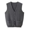 Ordos City Outono e Inverno Pure Cashmere Homens Malha Cardigan Vest Engrossado Casual Loose Elegante Simples Atacado
