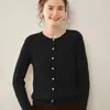 Nueva colección de otoño e invierno: Cárdigan retro de punto trenzado estilo bebé para mujer, cuello redondo, imitación cachemir, suéter abrigo de corte holgado