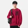 Sudadera Redonda Lavada Desgastada Estilo Retro Americano para Hombre Otoño e Invierno 2025 Nueva Gruesa Cálida de Manga Larga