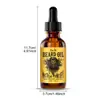 Exportación transfronteriza RUOALL, ofreciendo exclusivamente aceite para barba de 30 ml en botella marrón con forma de calavera en empaque en inglés