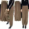 Pantalones de Zanahoria de Chenilla Otoño e Invierno Pantalones de Mujer Pantalones Harlan para Mujer Sueltos de Cintura Alta Pana Pana talla grande Bloomers