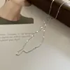 Collar Redondo Destellante de Plata de Ley S925 para Mujer Corea del Sur Ins Diseño Simple de Nicho Cadena para Clavícula Versátil